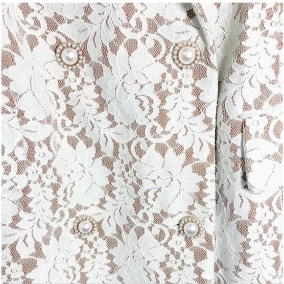 Anthropologie Hutch Sleeveless Double-Breasted White Lace Blazer Dress L NEW - Picture 6 of 16